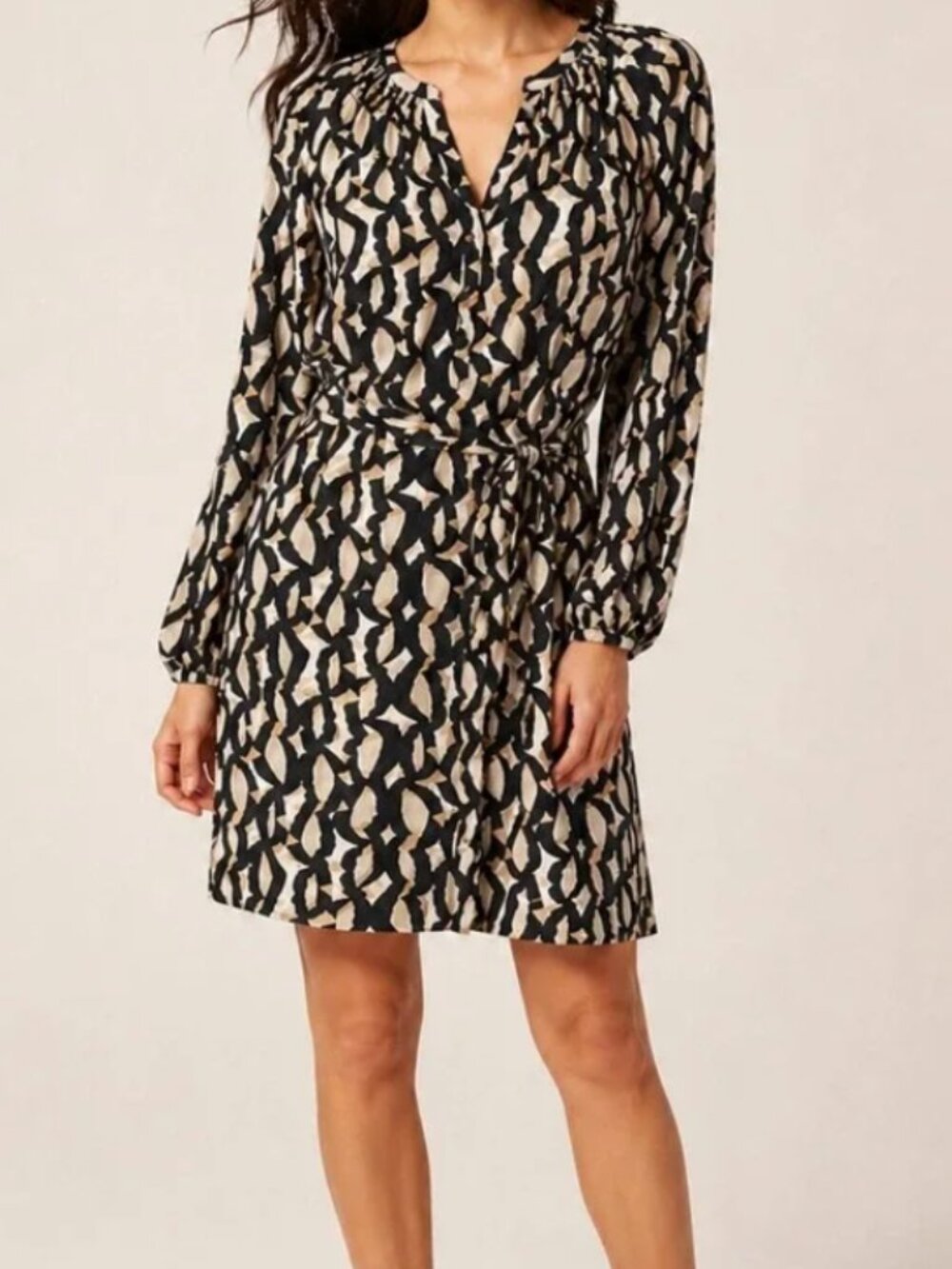 Banana Republic Abstract Print Tie Waist Dress size 8